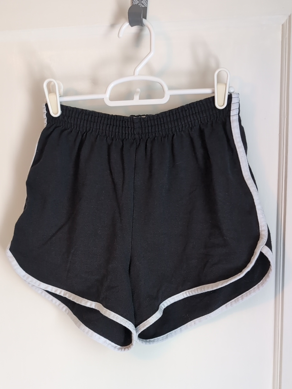 Soffe Black Athletic Shorts with White Trim